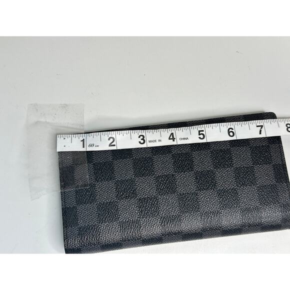 Louis Vuitton Damier Graphite Brazza Wallet Gray Black Genuine Leather Luxury - Picture 8 of 9